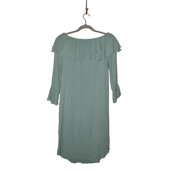 SOFT SURROUNDINGS $119 Bossa Nova Off-The-Shoulder Crinkle Dress Medium - Picture 2 of 4